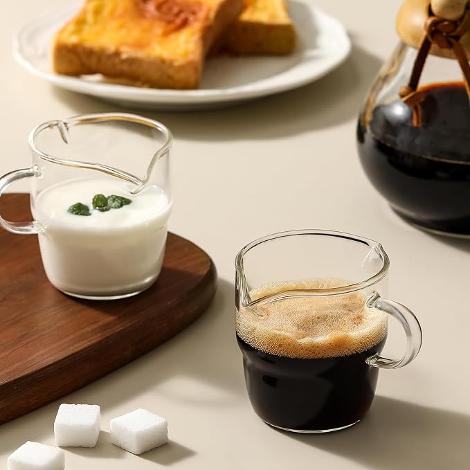 NETANY 6 OZ Espresso Cups Set of 2, Double Spouts Stackable Cups, Espresso