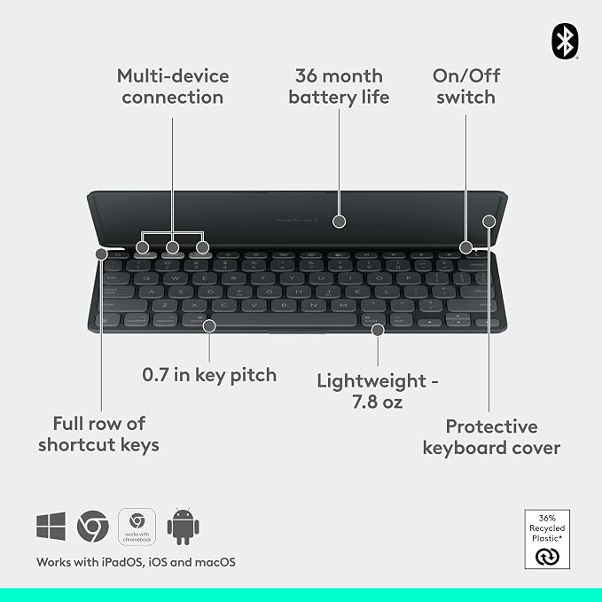 Logitech Keys-to-GO 2 Portable Wireless iPad Keyboard