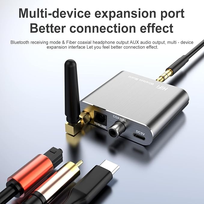 Bluetooth 5.2 Wireless Audio Transmitter Receiver Adapter