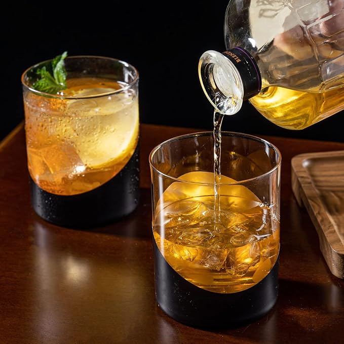 MyGift 12 oz Set of 4 Matte Black Drinking Glasses