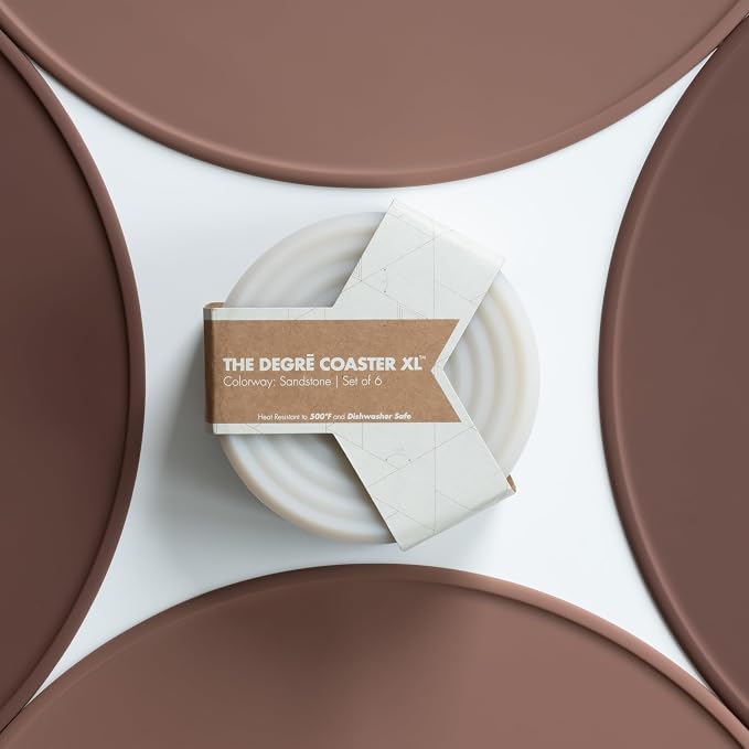 LINE+ARC Silicone Coasters feat. in NYT WireCutter (Winter Salad XL, 6 Pack |