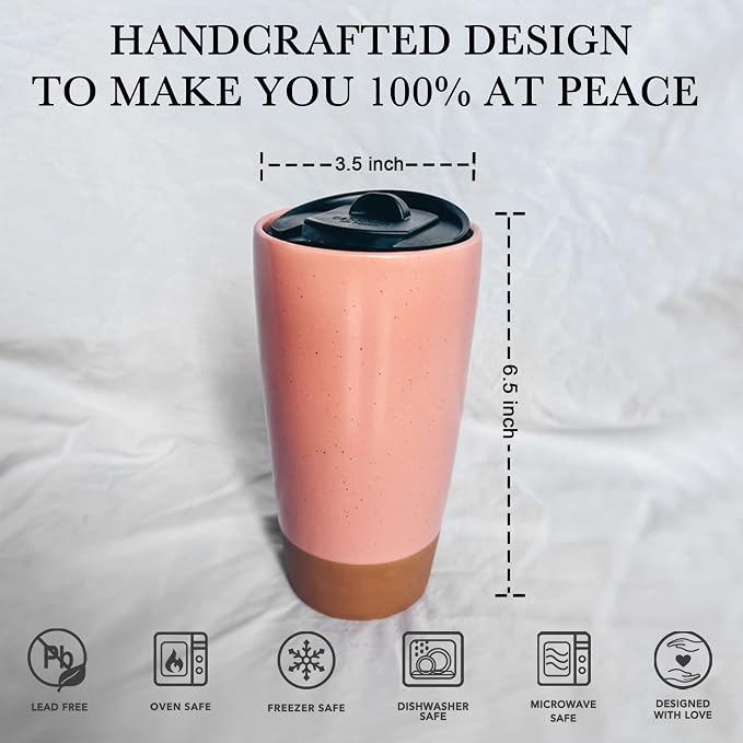 Mora Double Wall Ceramic Coffee Travel Mug