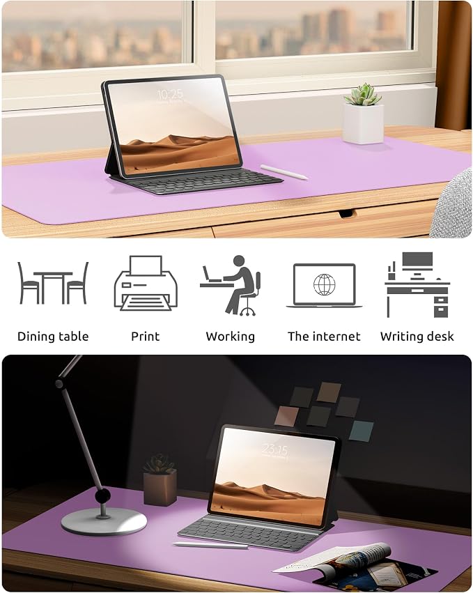 YSAGi Leather Desk Protector, Office Mat, Large Mouse Mat, Non-Slip PU Leather