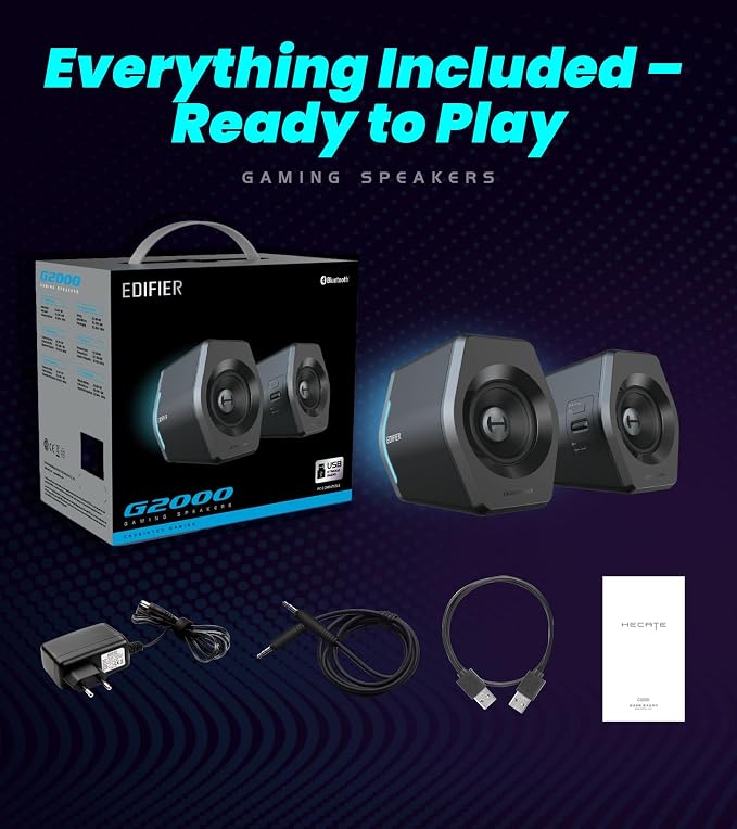 Edifier Hecate RGB Gaming Speakers, 32W Peak Power, Game/Movie/Music Modes