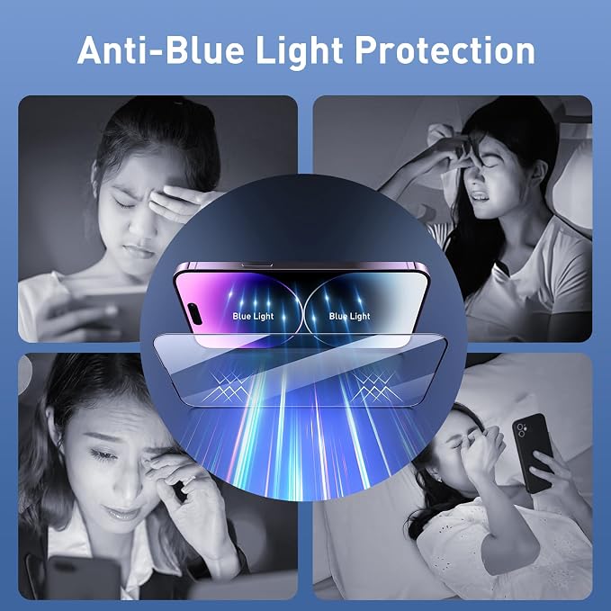 for iPhone 14 Pro Max Screen Protector Blue Light Full Coverage Dynamic Island