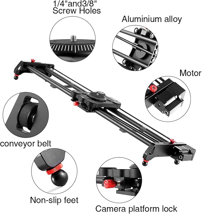 GVM Great Video Maker Camera Motorized Slider, Automatic Round Trip, Time Lapse