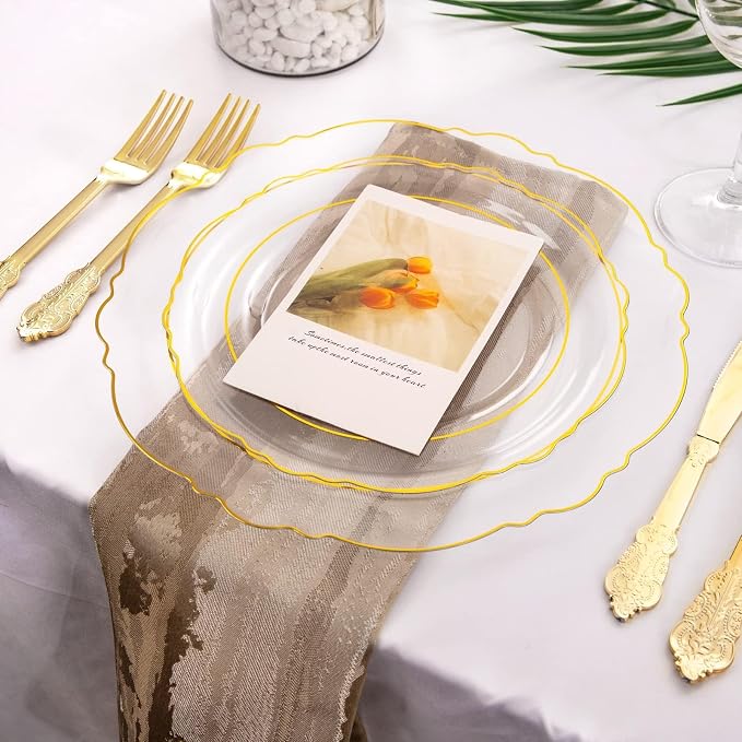 100pcs Clear Disposable Plastic Plates