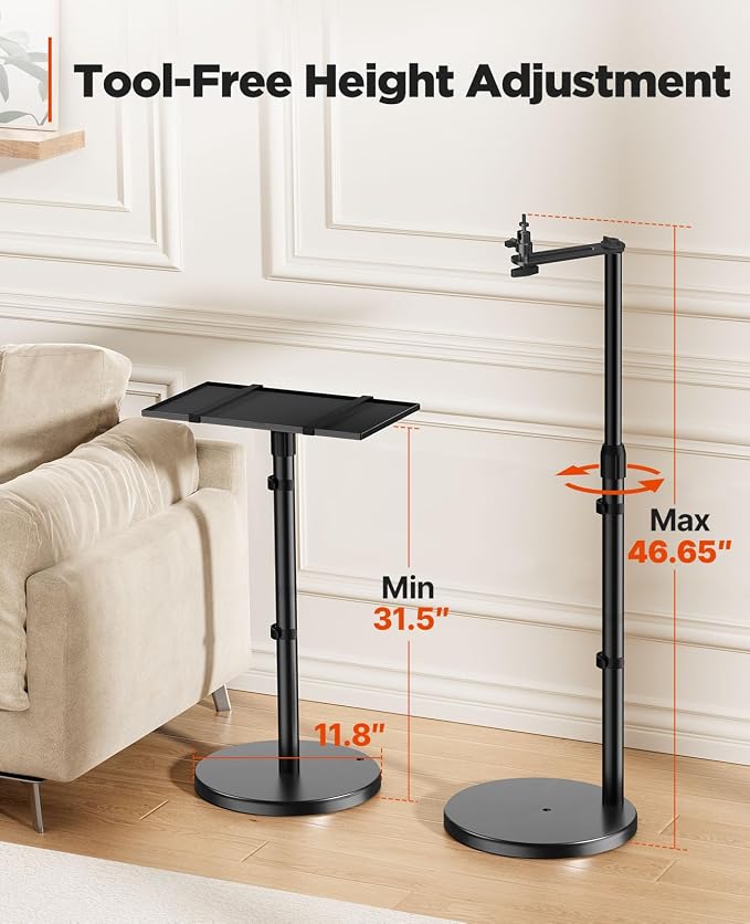 AMADA HOMEFURNISHING Height Adjustable Projector Stand 32"-47", Projector Floor
