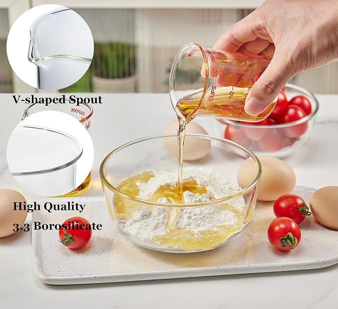 High Borosilicate Glass Measuring Cup-V-Shaped Spout，Glass Measuring Beaker