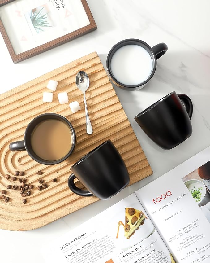 HASENSE 7OZ Espresso Cups, Ceramic Cappuccino Cups Set of 4