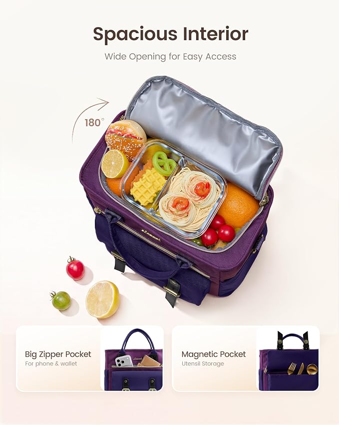LOVEVOOK Insulated Lunch Bag Women, 21L X-Large Lunch Cooler Bag Lunch Tote |