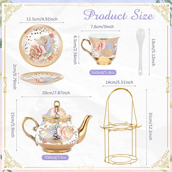 Zhehao 20 Pcs Porcelain Tea Set
