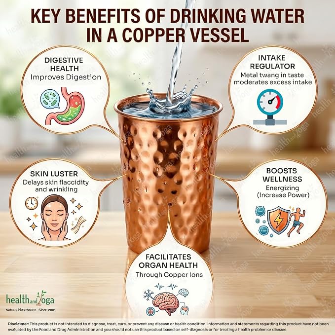 HealthAndYoga™ qCup Pure Copper Tumblers