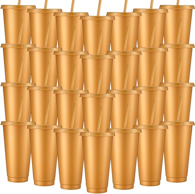 Honeydak 30 Pack Tumbler with Straw and Lid Bulk Cups