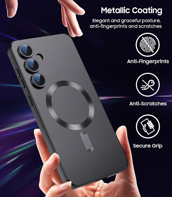 Magnetic for Samsung Galaxy S24 Plus Case Slim Soft Silicone Bumper Shockproof