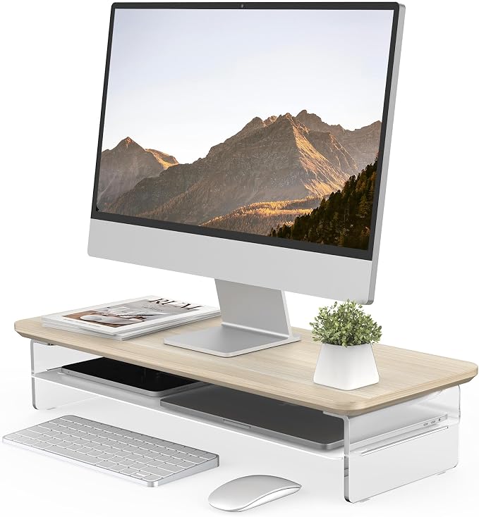 Fenge Acrylic Monitor Stand Riser, 23.6 Inches Monitor Stand