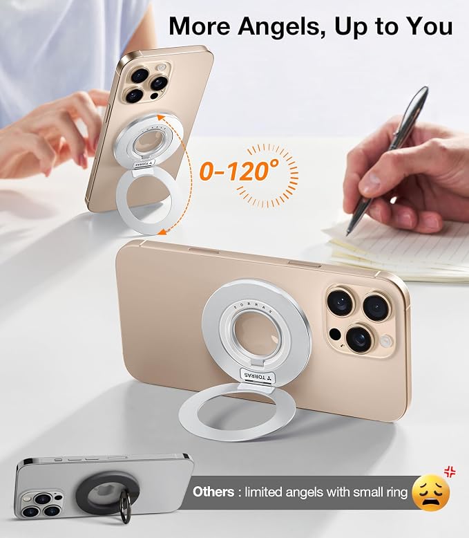 TORRAS 2025 Upgrade Fit for MagSafe Phone Grip Ring Holder Compatible
