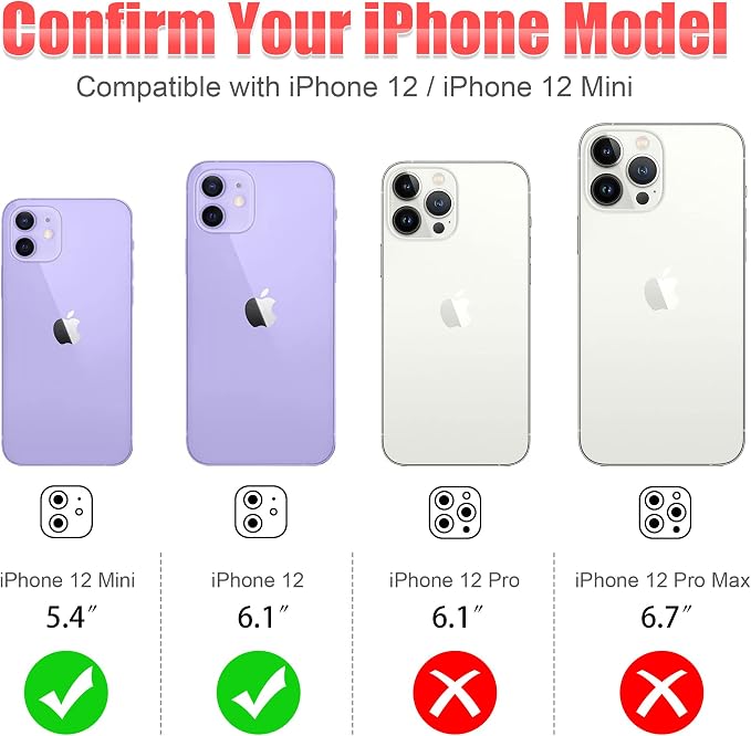 AGVEE 3+3 6 Pack for iphone 12 Pro/12/12 Mini/11 Pro Max/11 Pro/11 Camera Lens
