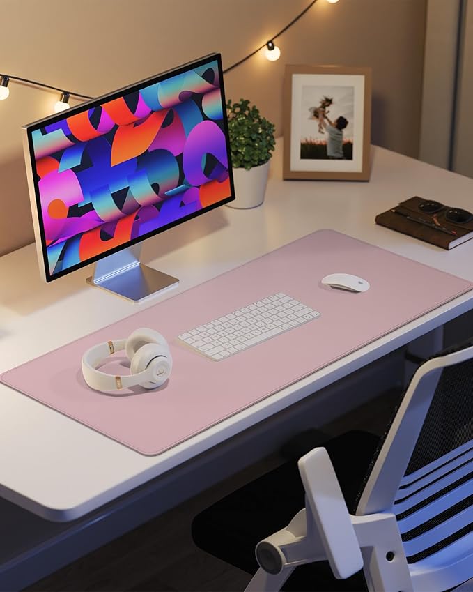 Non-Slip Desk Pad, Mouse Pad, Waterproof PVC Leather Desk Table Protector