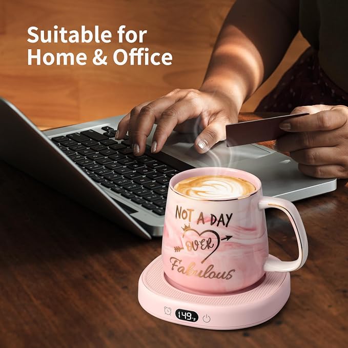 Coffee Mug Warmer & Not A Day Mug Set, Coffee Cup Warmer