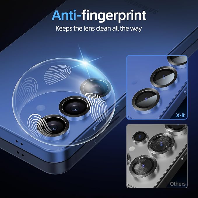 X-it Camera Lens Protector for Samsung S25, 9H Tempered Glass, Independent