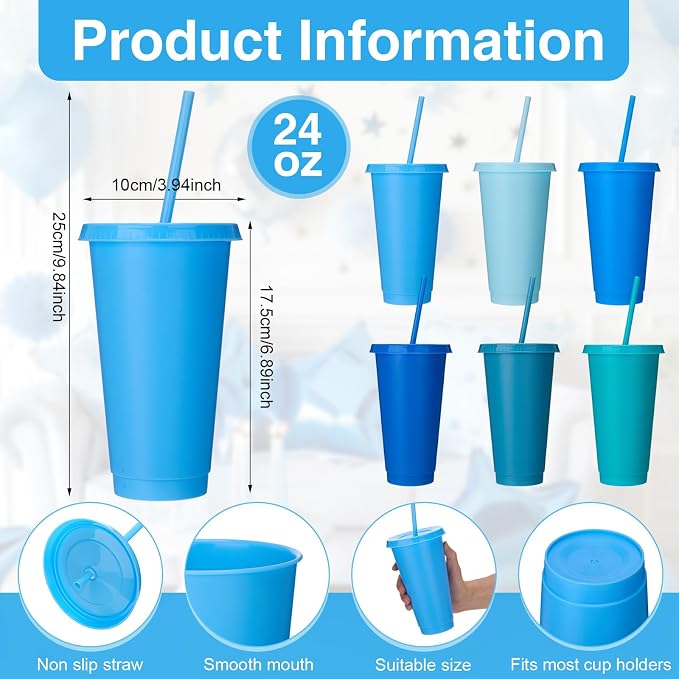 Honeydak 30 Pack Tumbler with Straw and Lid Bulk Cups