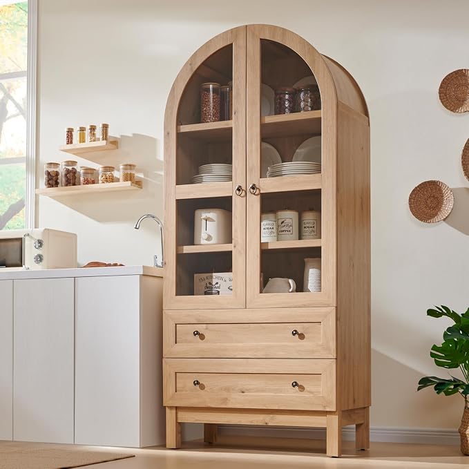 71" Tall Arched Kitchen Pantry