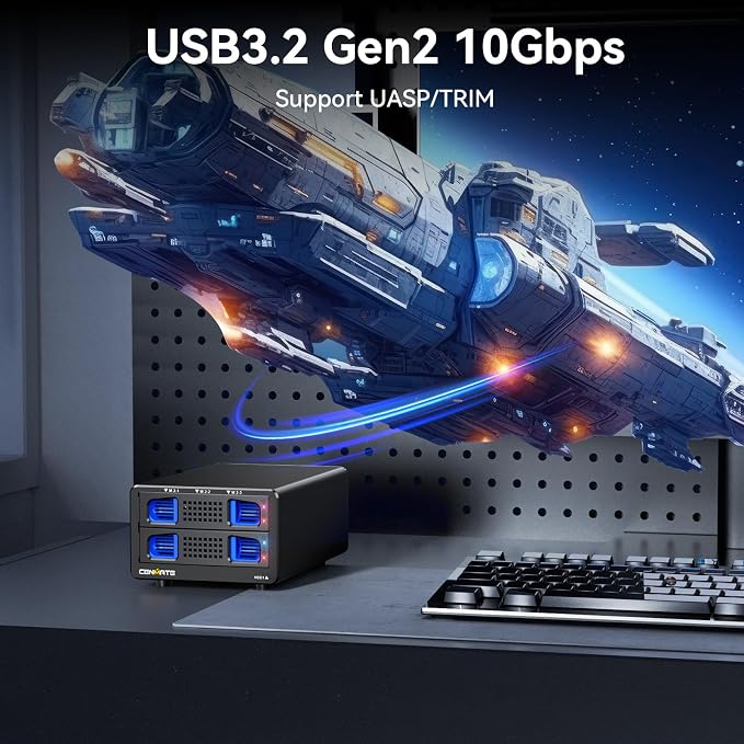 Hybrid 2.5/3.5" SATA HDD/SSD+3* M / B+M Key M.2 NVMe Enclosure