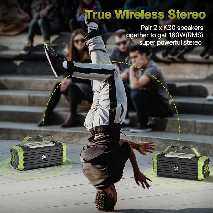 Portable Bluetooth Speaker 120W Peak 80W Wireless Speakers, TWS Pairing