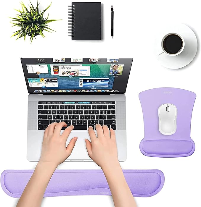MOSISO Wrist Rest Support for Mouse Pad & Keyboard Set, Ergonomic Mousepad