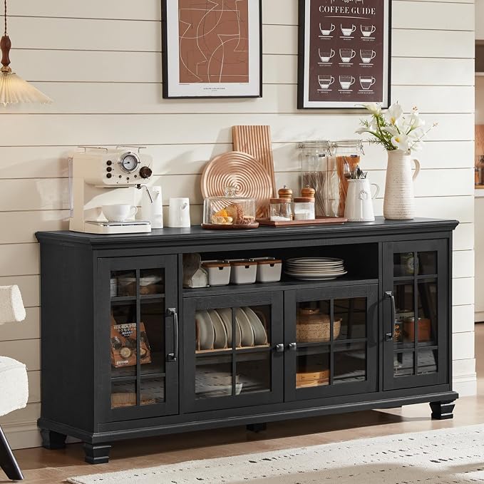 Large Black Sideboard Buffet Cabinet
