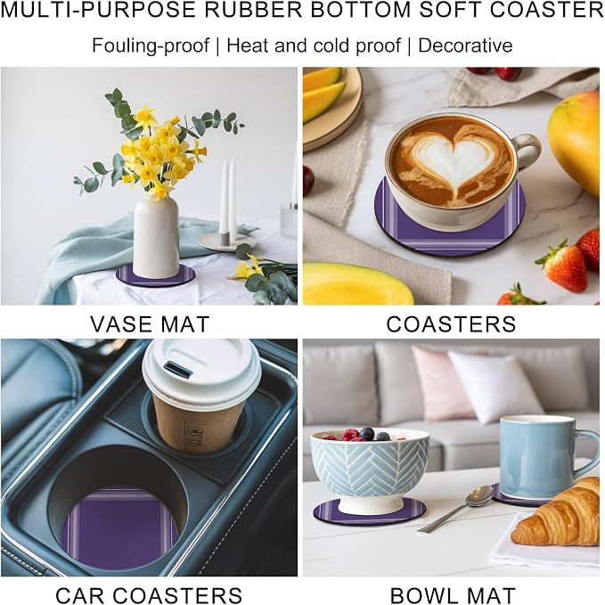Vintage Purple Coasters Set of 4 Absorbent Coasters
