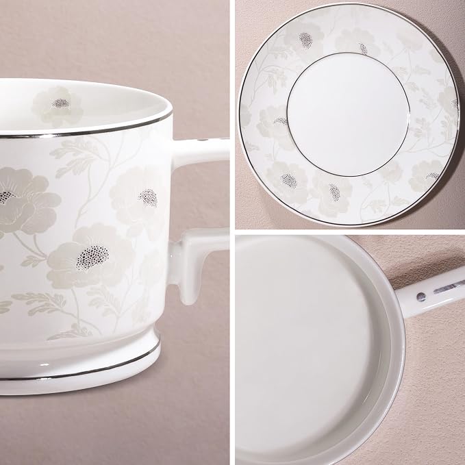 fanquare 7 Ounces Bone China Teacup and Saucer Set