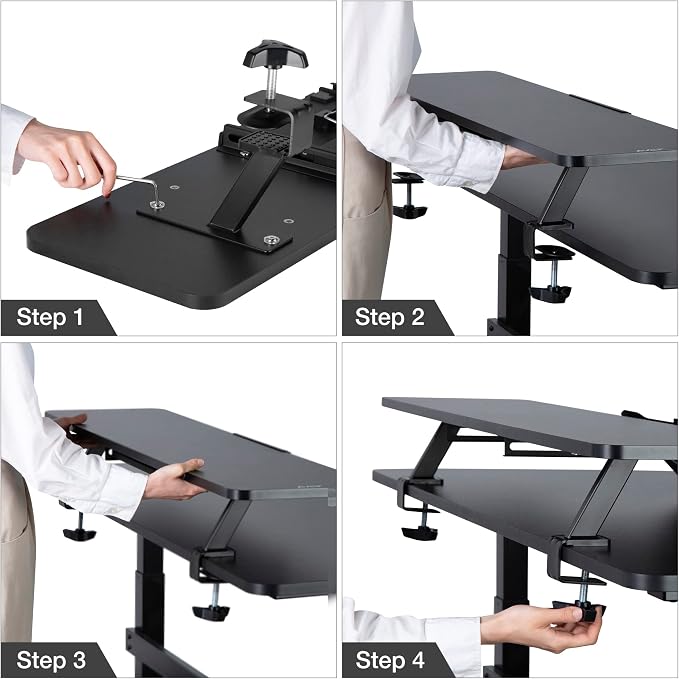 AVLT Clamp Desk Shelf Dual 32" Monitor Riser