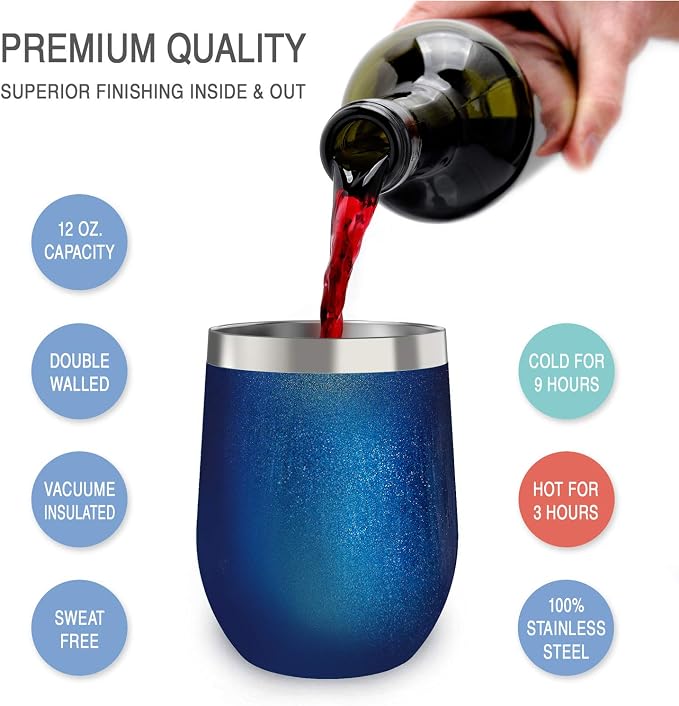 CHILLOUT LIFE 12 oz Stainless Steel Wine Tumbler