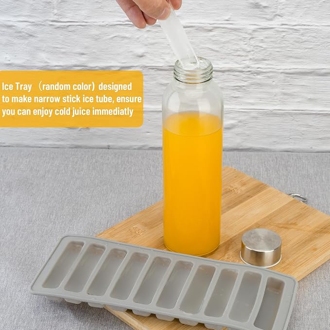 Zukro 18oz Glass Juice Bottles