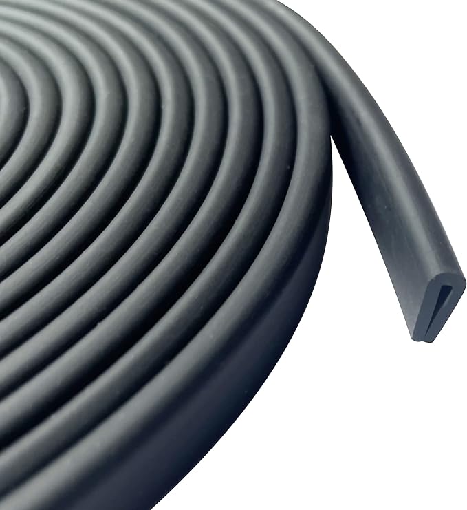 Rubber Edge Trim, 1/16" U Channel Edge Trim, EPDM Edge Protector, Length 20Ft