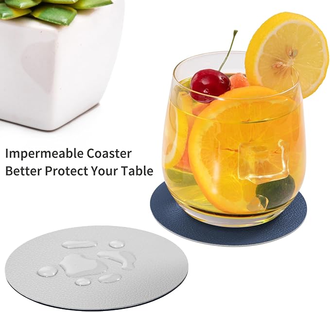 Faux Leather Drink Coasters