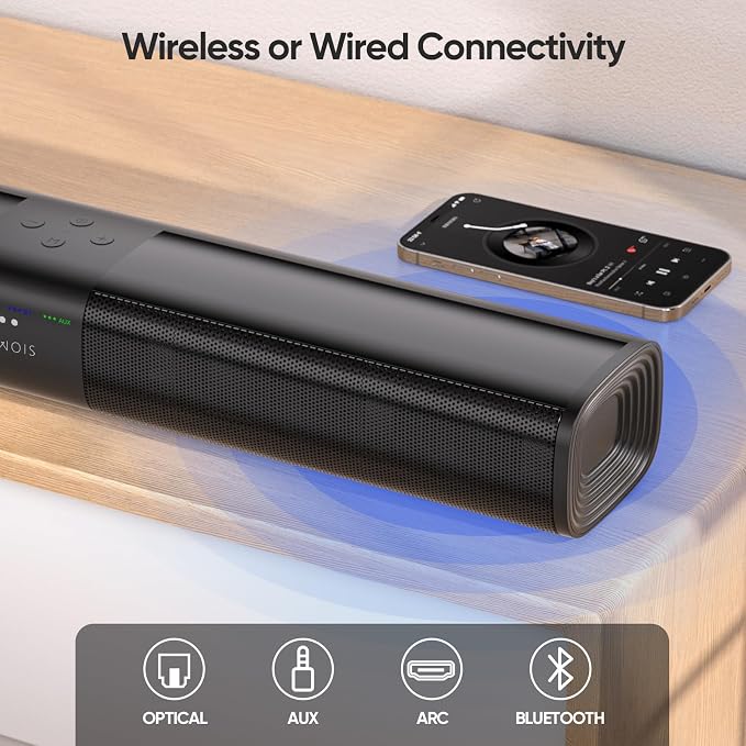 Sound Bar for Smart TV, 2 in 1 Detachable Home Audio Soundbar Speaker, 20”