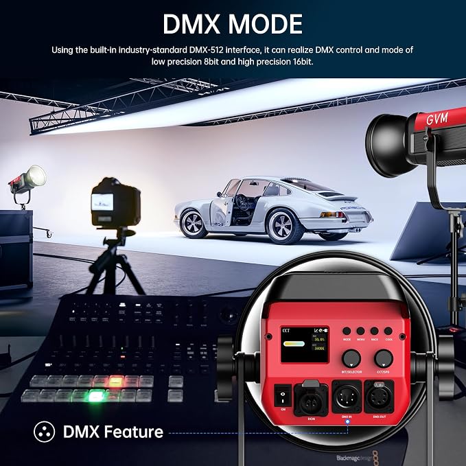 GVM Great Video Maker 200W Video Light Kit, LED Video Light Studio, 45400lux/1m
