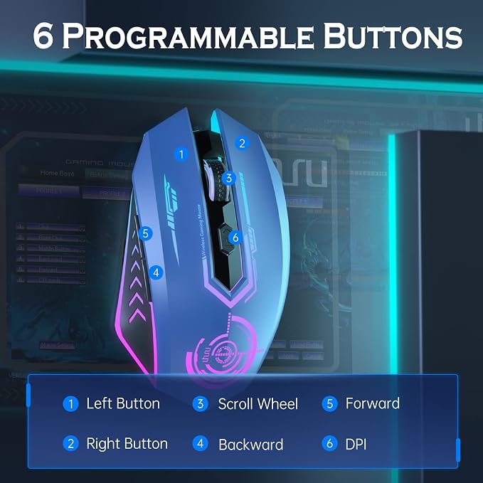 UHURU Gaming Mouse, Wireless Gaming Mouse