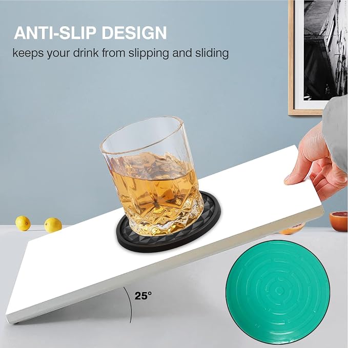 Silicone Coasters with Holders Drink Coasters, Table Cup Mat,