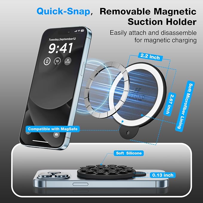 Magnetic Suction Cup Phone Mount