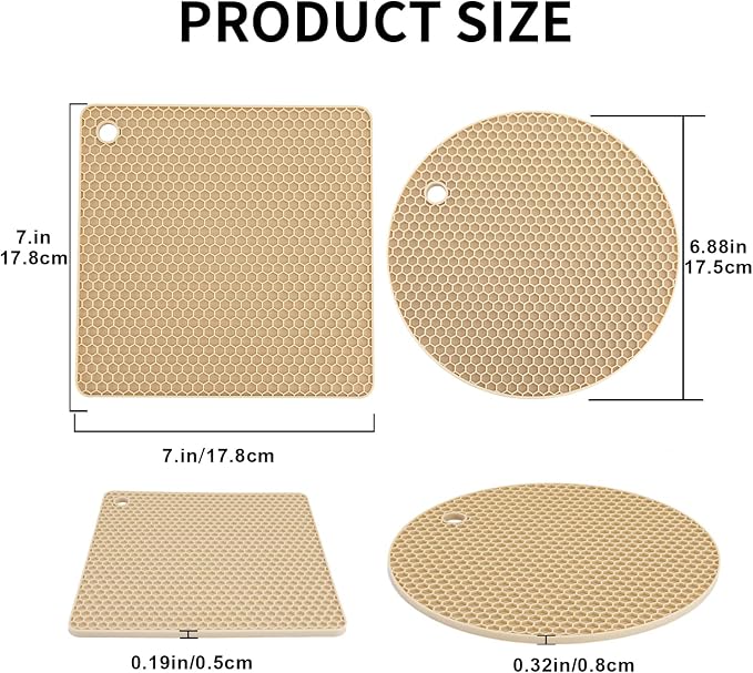 4 Pack Silicone Trivets for Hot Pots and Pans, Pot Holders Hot Pads, Non-Slip &
