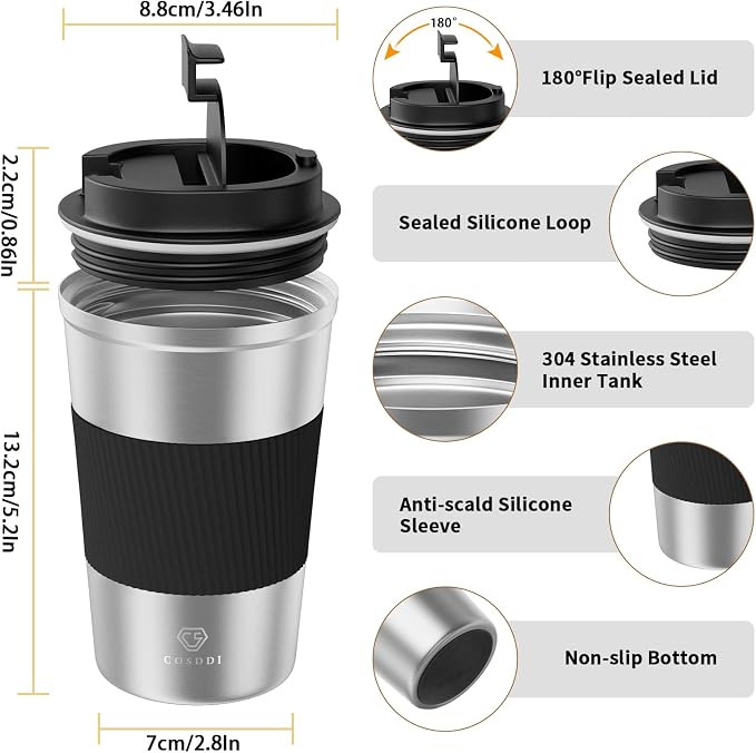 CS COSDDI 12 oz Stainless Steel Vacuum Insulated Tumbler