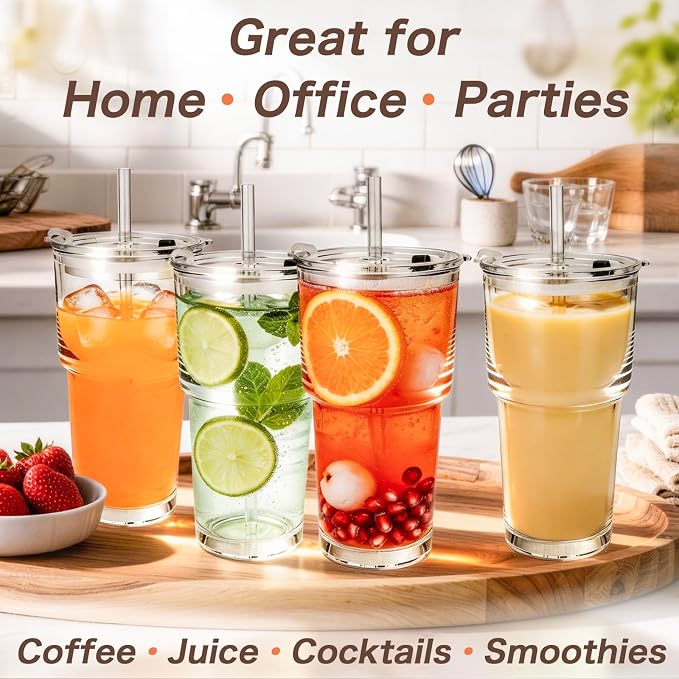 Clear Iced Coffee Cups with Lids