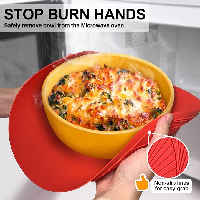 Walfos 12 10 Inch Silicone Microwave Mats, Microwave Splatter Cover