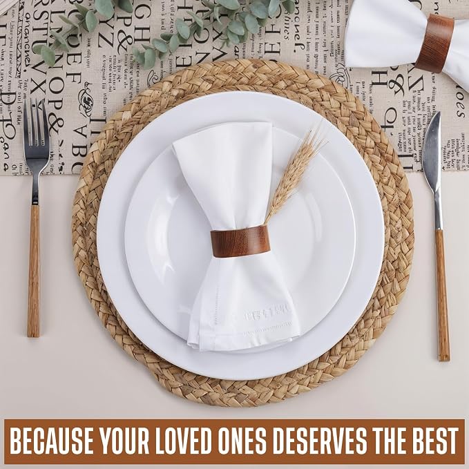 Ramkudi Stylish Brown Napkin Rings Set of 12 | Wooden Napkin Holder