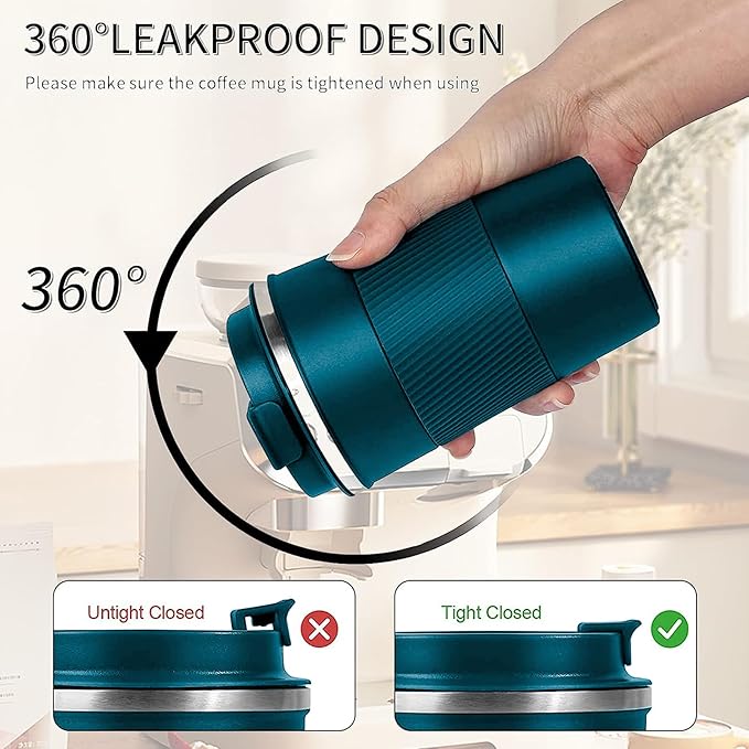 Insulated Travel Coffee Mug, Stainless Steel Coffee Cup