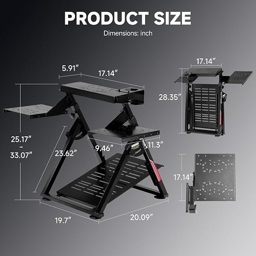 GTPLAYER Flight Racing Simulation Stand Foldable Gaming Stand Compatible
